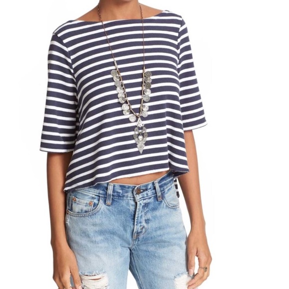 Free People Tops - NWT Free People Cannes stripe tee top XS